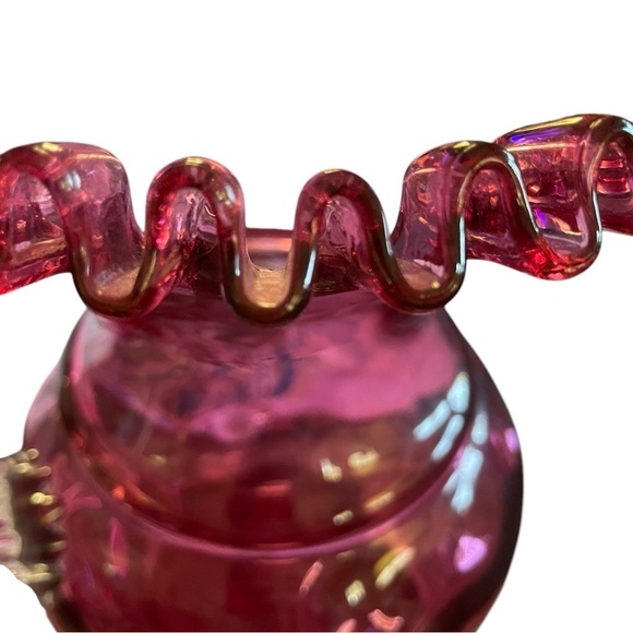 A. A. Importing Company Cranberry Glass Thumbprint Pitcher - Picture 6 of 13